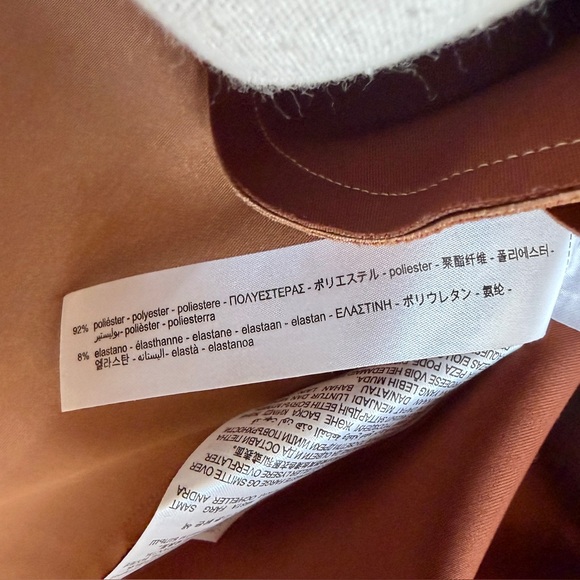 ZARA Brown Tan Faux Suede Patchwork Jacket Trench Coat - Picture 13 of 15